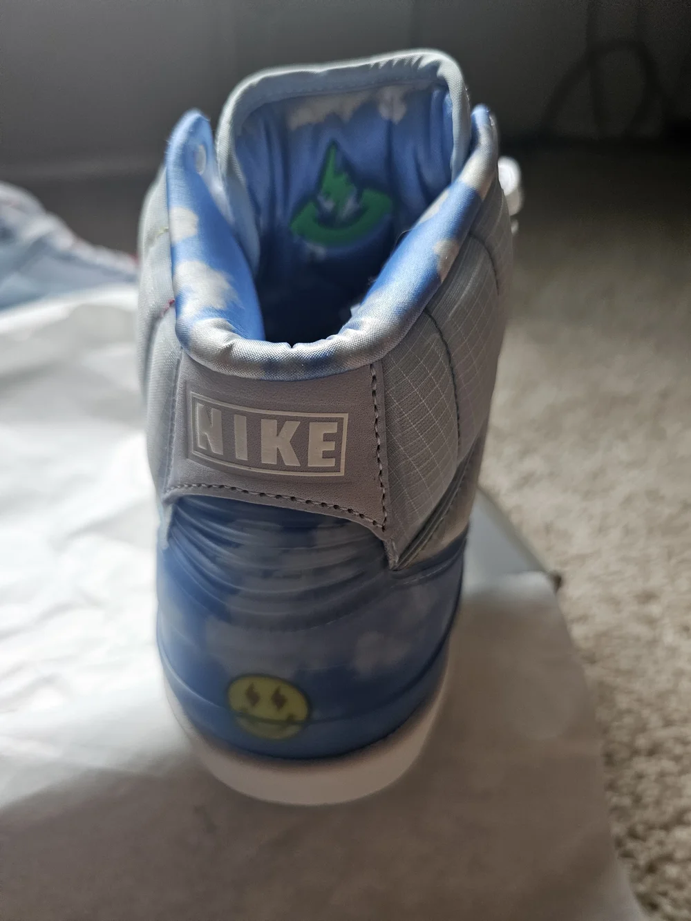 Jordan Kids High-Top Sneakers in Sky Blue and White